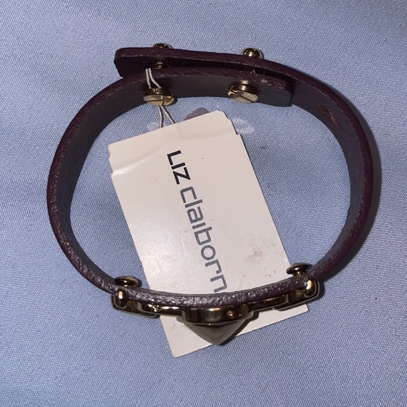 Hermes-like  liz Claiborne bracelet pleather adjustable wrap chocolate enewton - Picture 2 of 2